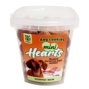 MBF 203 - Μπισκότα Mini Hearts (καρδιά) με κοτόπουλο & bacon 160 gr.