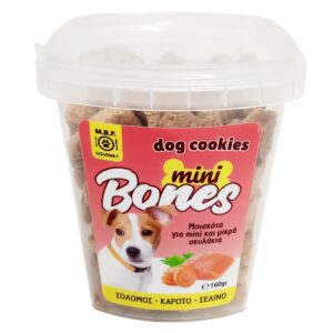 MBF 204 - Μπισκότα Mini Bones (κοκκαλάκι) με σολομό, καρότο, σέλινο 160 gr.